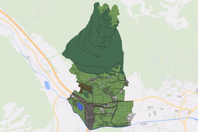 Kartenvorschau des Bodenverbrauchs der KG Höf