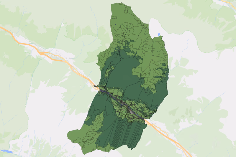 Kartenvorschau des Bodenverbrauchs der KG Lamm