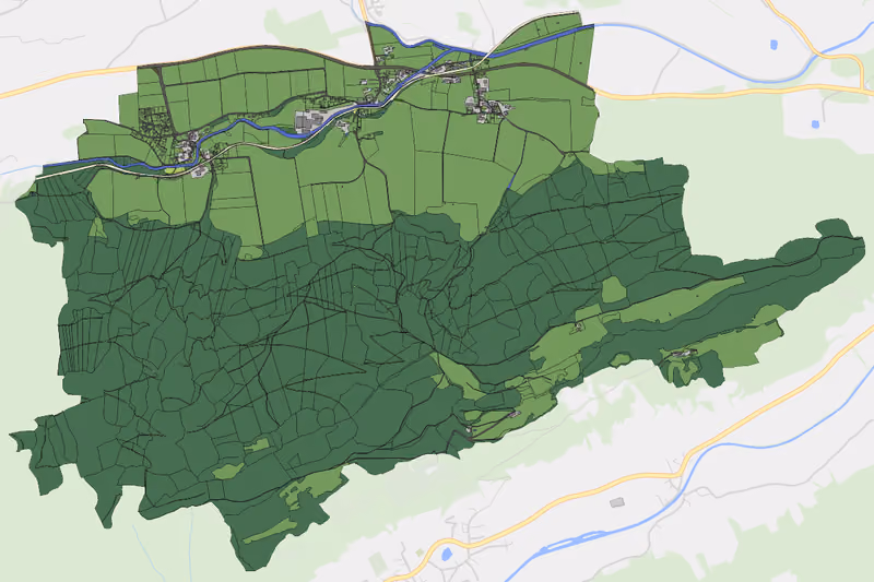 Kartenvorschau des Bodenverbrauchs der KG Pichl
