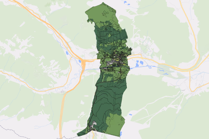 Kartenvorschau des Bodenverbrauchs der KG St. Michael im Lungau