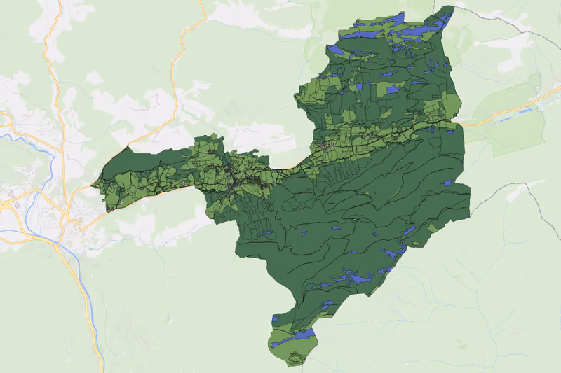 Kartenvorschau des Bodenverbrauchs der KG Sauerfeld