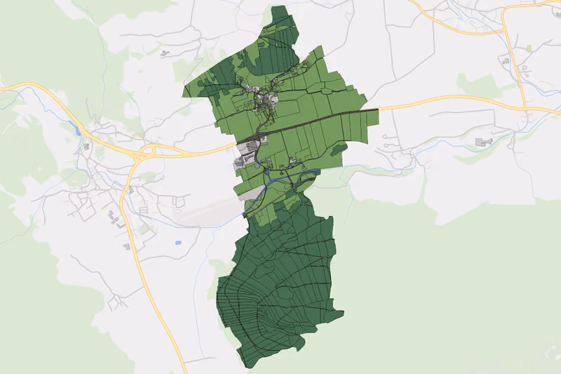 Kartenvorschau des Bodenverbrauchs der KG Steindorf