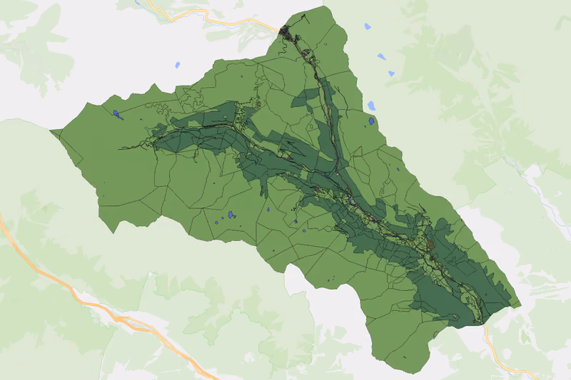 Kartenvorschau des Bodenverbrauchs der KG Tweng