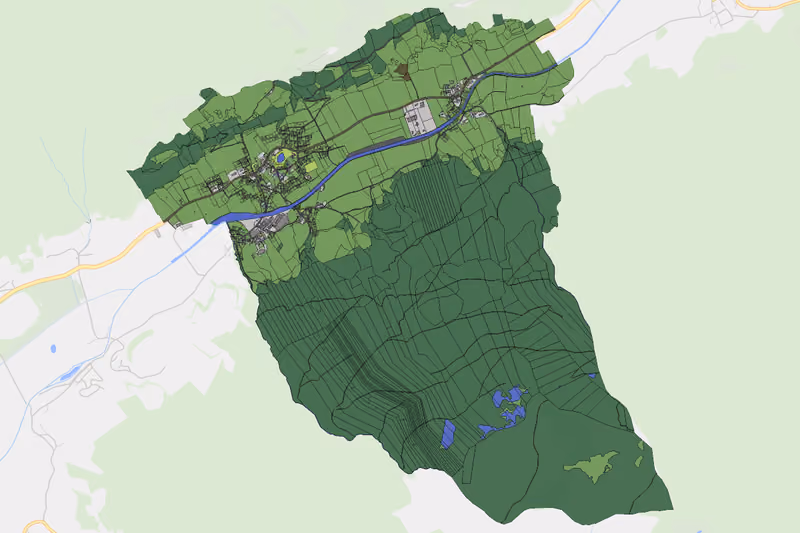 Kartenvorschau des Bodenverbrauchs der KG Unternberg