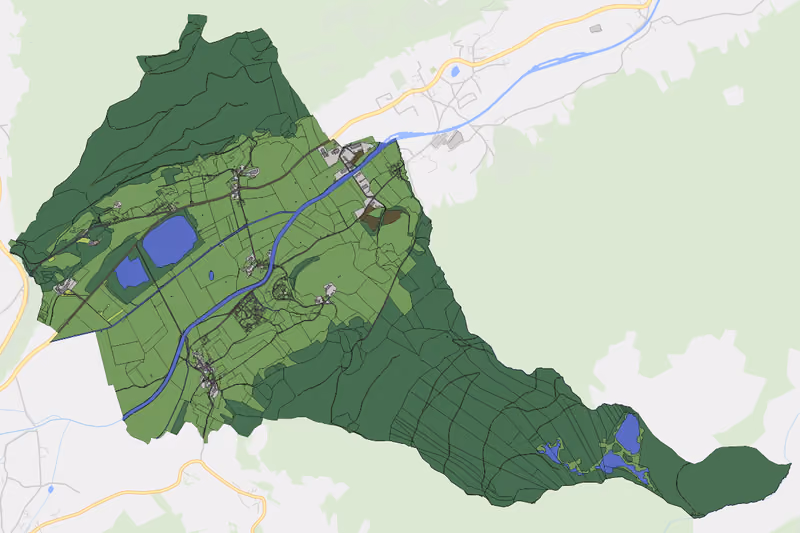 Kartenvorschau des Bodenverbrauchs der KG Voidersdorf