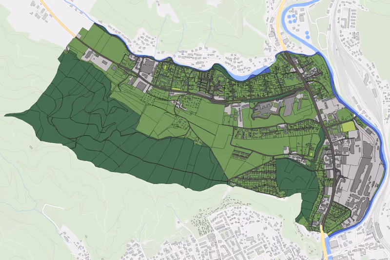 Kartenvorschau des Bodenverbrauchs der KG Berndorf