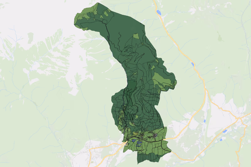 Kartenvorschau des Bodenverbrauchs der KG Dörflach