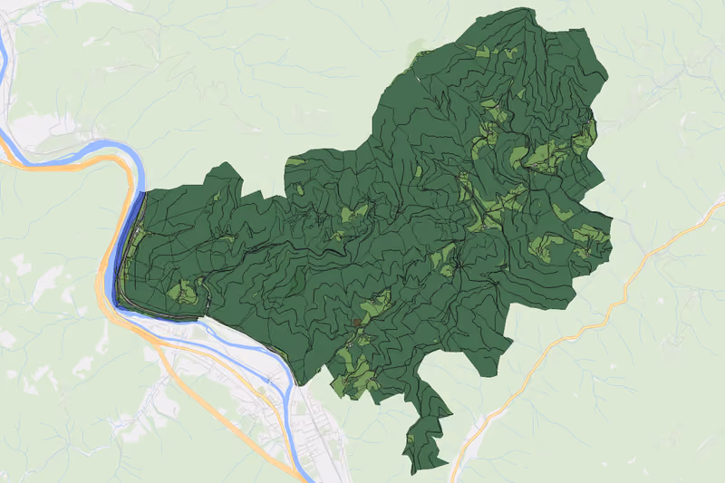 Kartenvorschau des Bodenverbrauchs der KG Gabraun