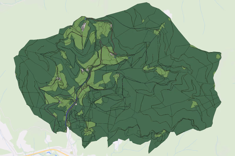 Kartenvorschau des Bodenverbrauchs der KG Hüttengraben