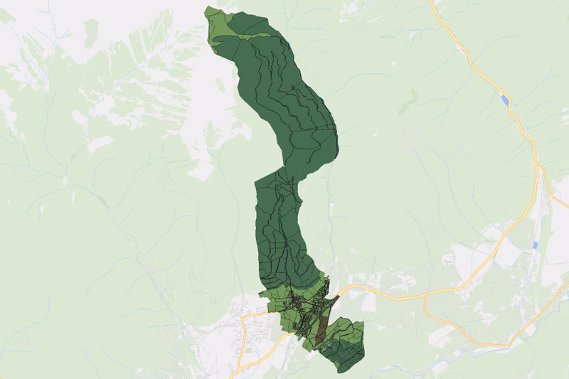 Kartenvorschau des Bodenverbrauchs der KG Jauring