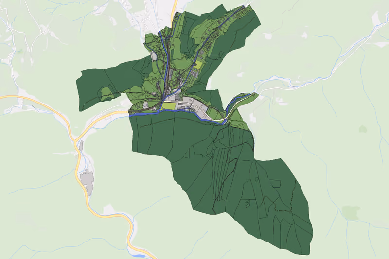 Kartenvorschau des Bodenverbrauchs der KG Palbersdorf