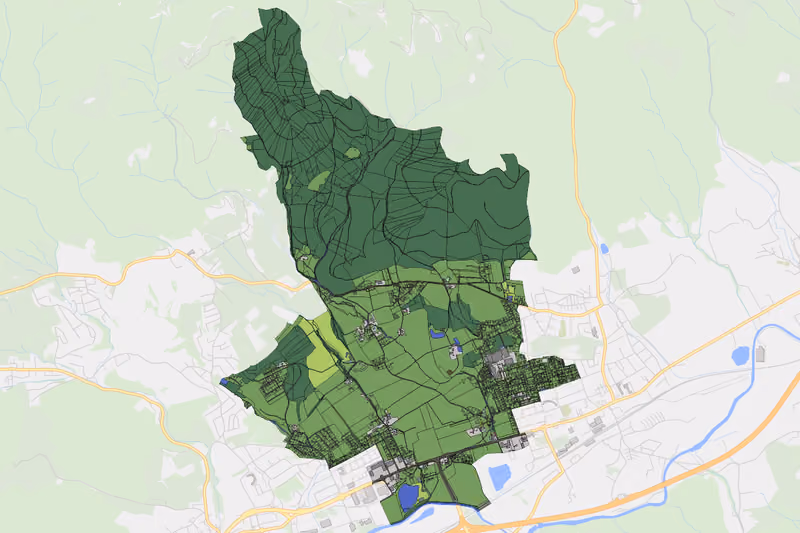 Kartenvorschau des Bodenverbrauchs der KG Rammersdorf
