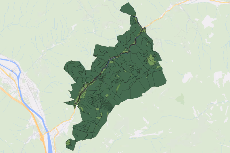 Kartenvorschau des Bodenverbrauchs der KG Roßgraben