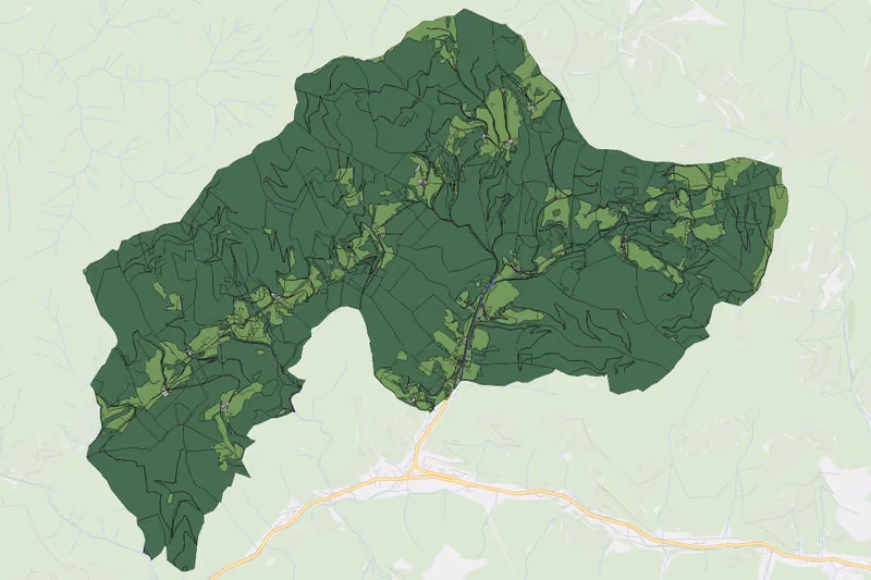 Kartenvorschau des Bodenverbrauchs der KG Schlaggraben