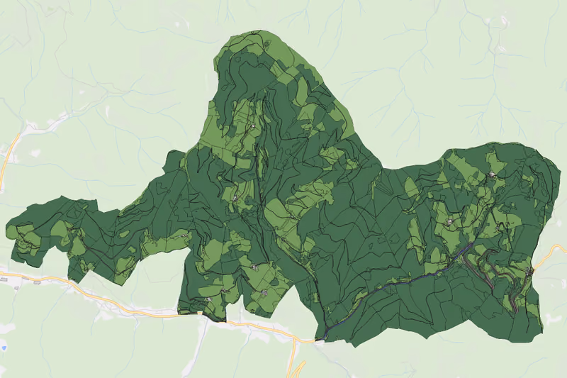 Kartenvorschau des Bodenverbrauchs der KG Sonnleiten-Pernegg