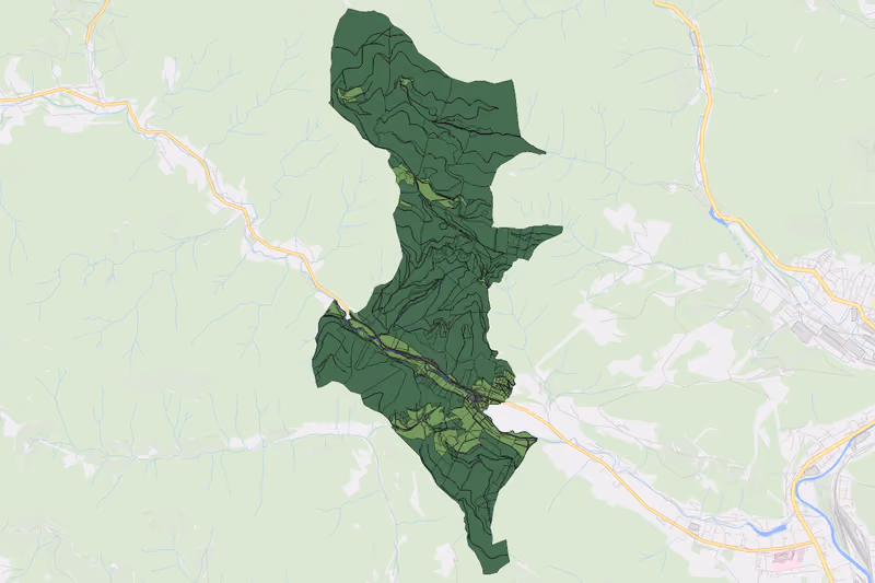 Kartenvorschau des Bodenverbrauchs der KG Stegg