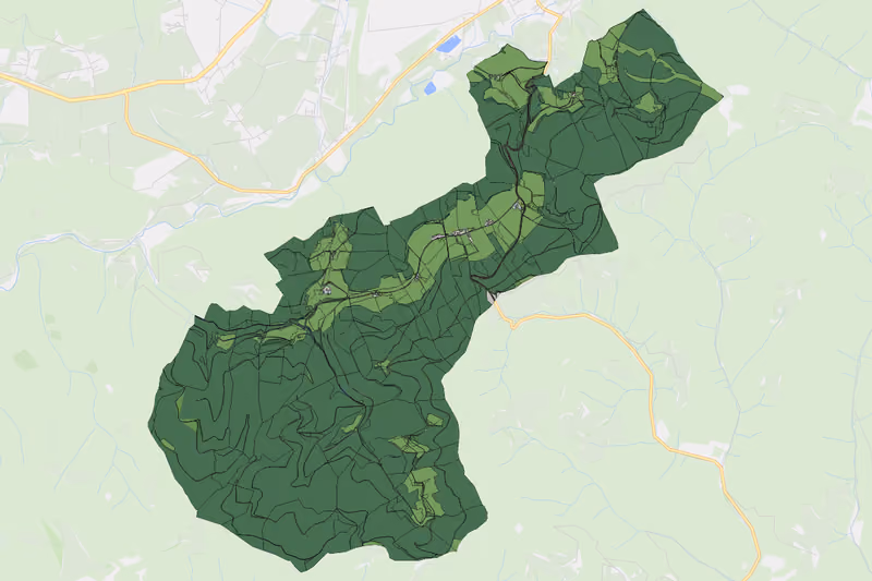 Kartenvorschau des Bodenverbrauchs der KG Thal