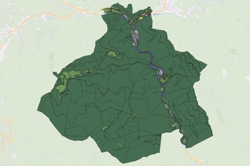 Kartenvorschau des Bodenverbrauchs der KG Thörl