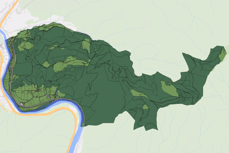 Kartenvorschau des Bodenverbrauchs der KG Übelstein