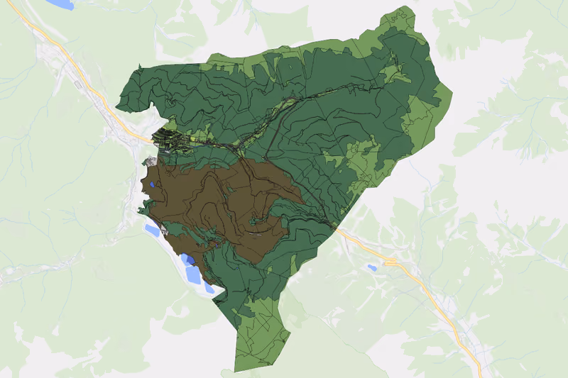 Kartenvorschau des Bodenverbrauchs der KG Trofeng