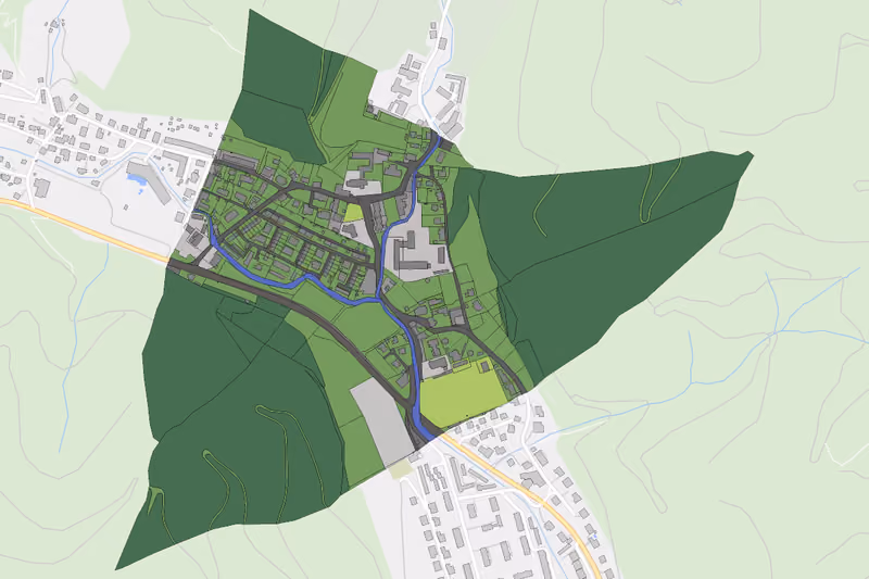 Kartenvorschau des Bodenverbrauchs der KG Veitsch Dorf