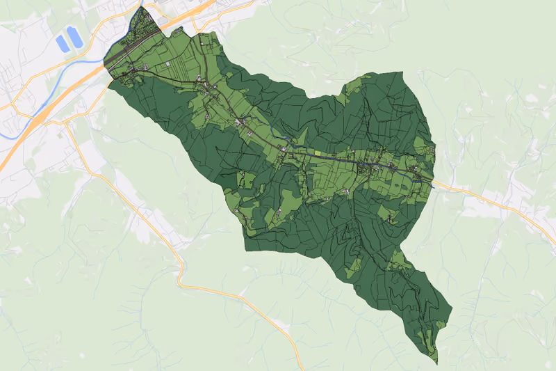 Kartenvorschau des Bodenverbrauchs der KG Edelsdorf
