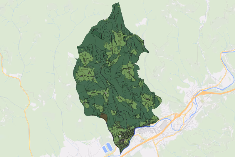 Kartenvorschau des Bodenverbrauchs der KG Herzogberg