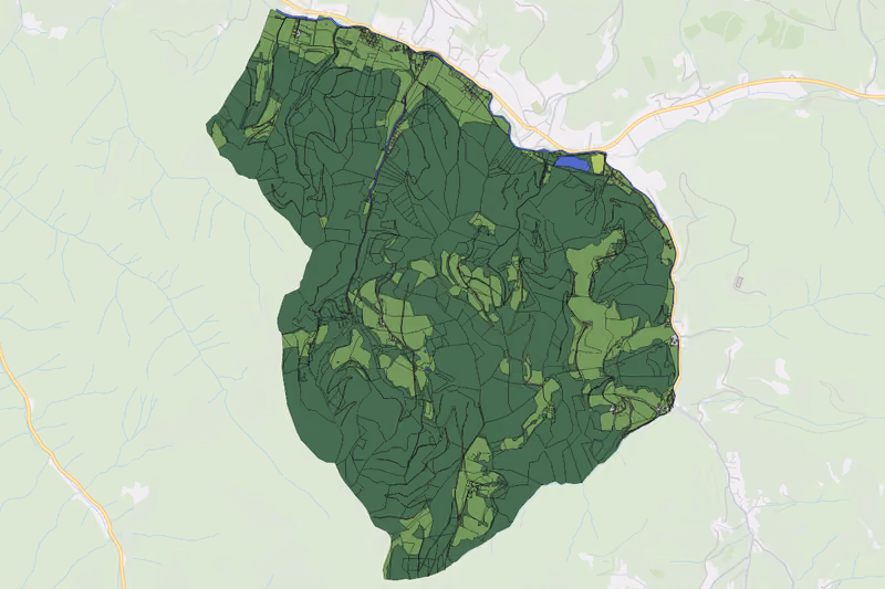 Kartenvorschau des Bodenverbrauchs der KG Hollersbach
