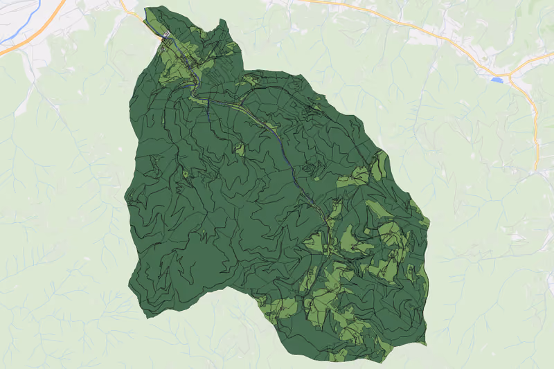 Kartenvorschau des Bodenverbrauchs der KG Jaßnitztal