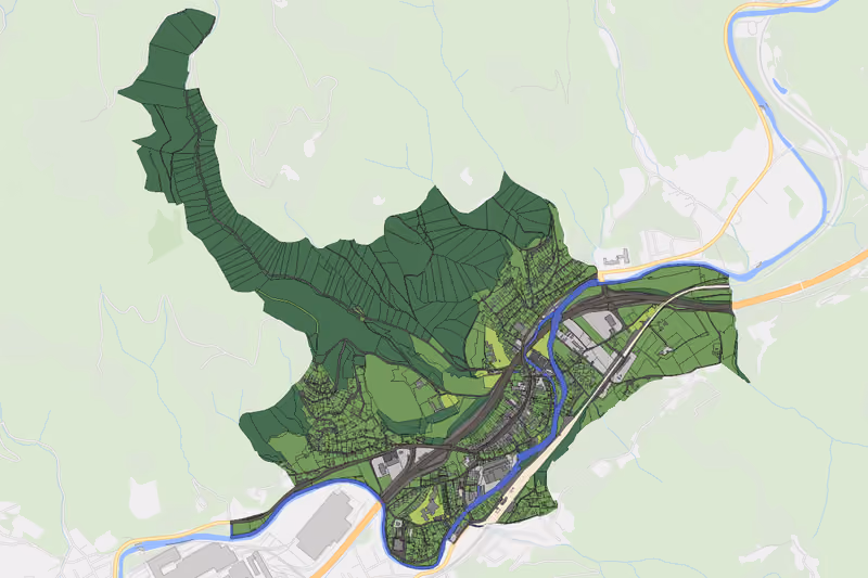 Kartenvorschau des Bodenverbrauchs der KG Kindberg