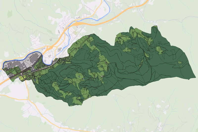Kartenvorschau des Bodenverbrauchs der KG Kindbergdörfl