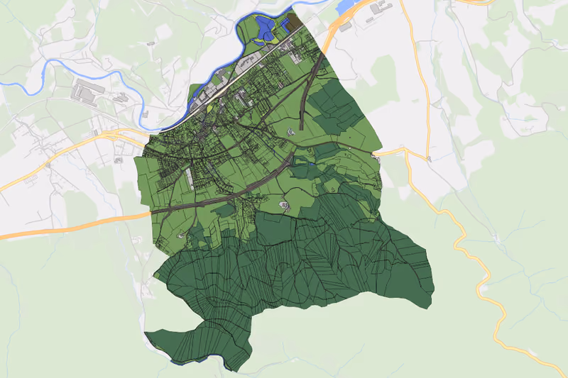 Kartenvorschau des Bodenverbrauchs der KG Krieglach