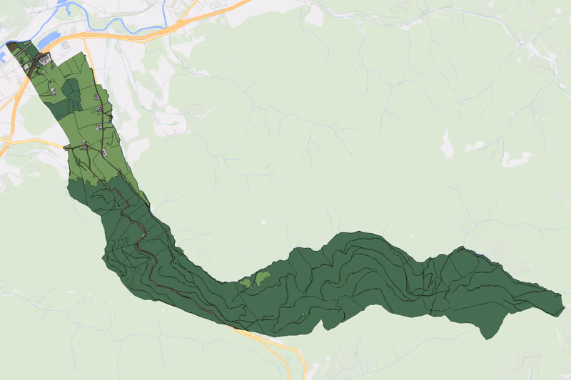 Kartenvorschau des Bodenverbrauchs der KG Krieglach-Schwöbing