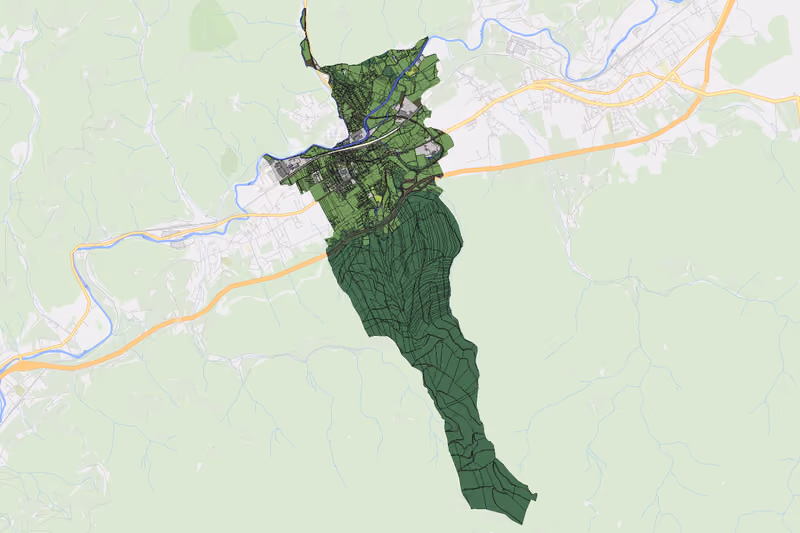 Kartenvorschau des Bodenverbrauchs der KG Mitterdorf