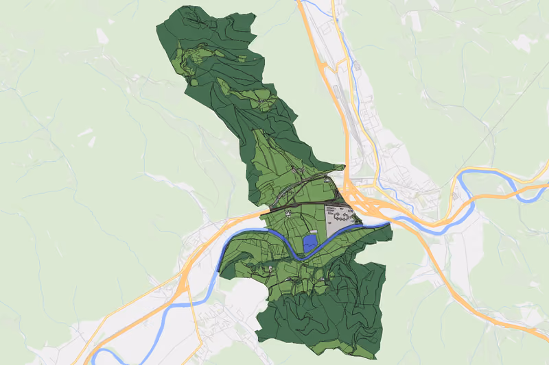 Kartenvorschau des Bodenverbrauchs der KG Brunn