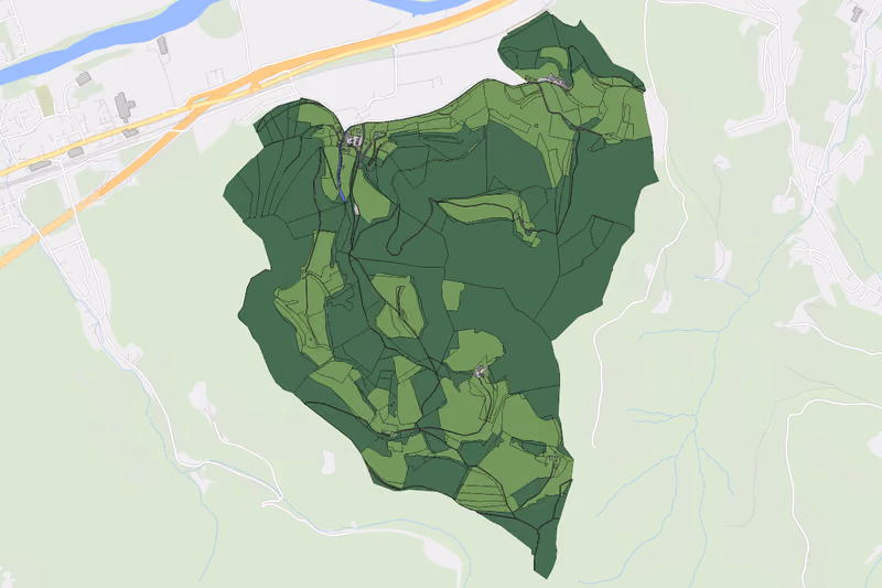 Kartenvorschau des Bodenverbrauchs der KG Foirach