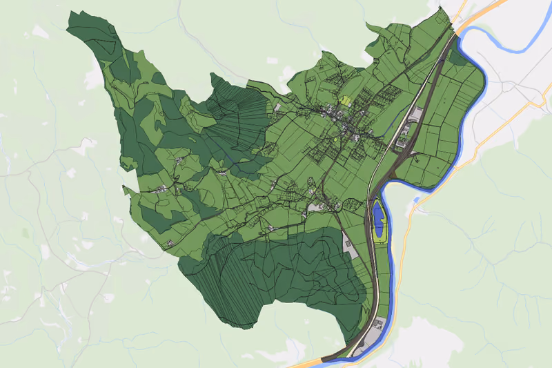 Kartenvorschau des Bodenverbrauchs der KG Kraubath