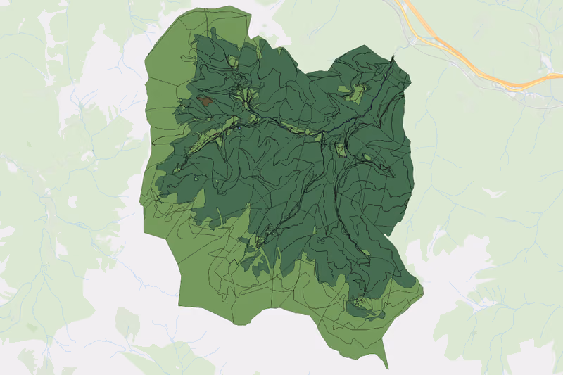 Kartenvorschau des Bodenverbrauchs der KG Liesing