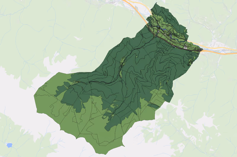 Kartenvorschau des Bodenverbrauchs der KG Liesingau