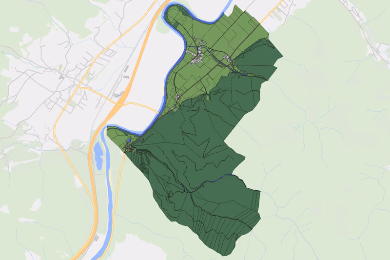 Kartenvorschau des Bodenverbrauchs der KG Niederdorf