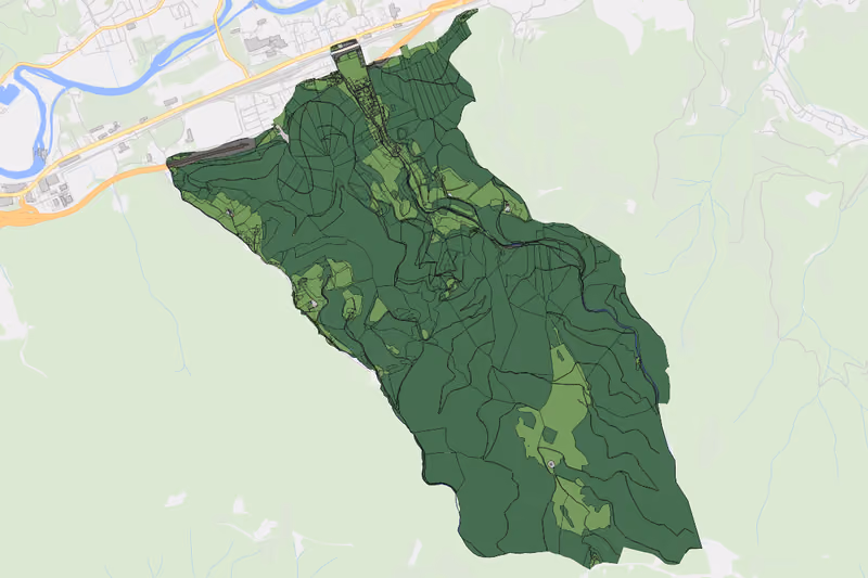 Kartenvorschau des Bodenverbrauchs der KG Niklasdorfgraben