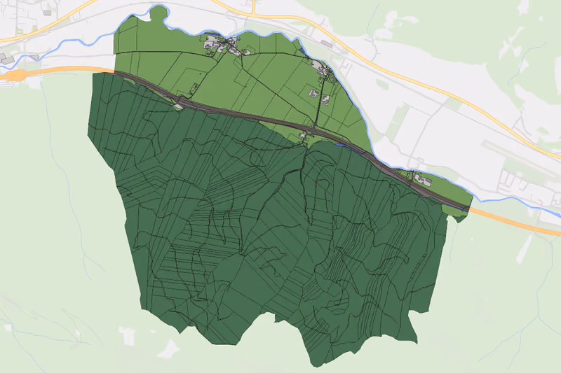 Kartenvorschau des Bodenverbrauchs der KG Pfaffendorf