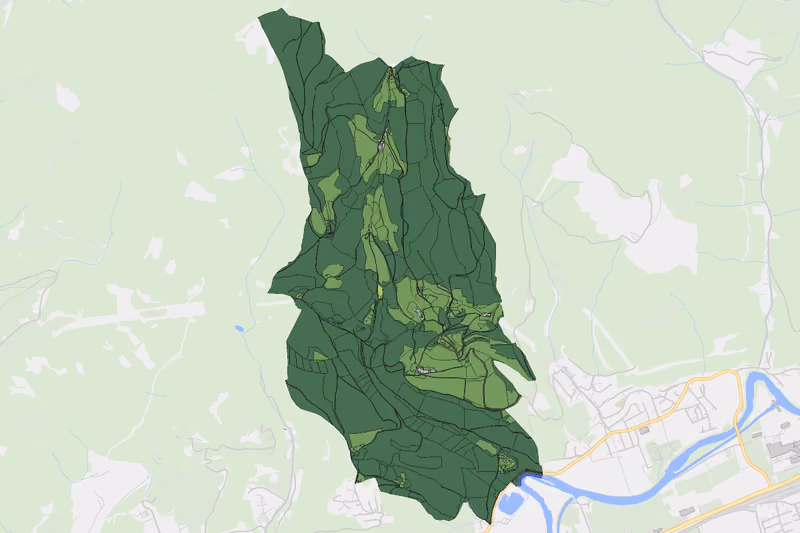 Kartenvorschau des Bodenverbrauchs der KG Prentgraben