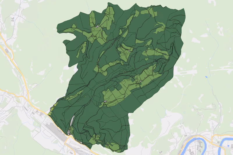 Kartenvorschau des Bodenverbrauchs der KG Tollinggraben