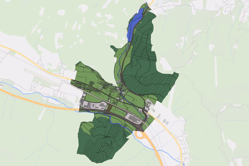 Kartenvorschau des Bodenverbrauchs der KG Traboch
