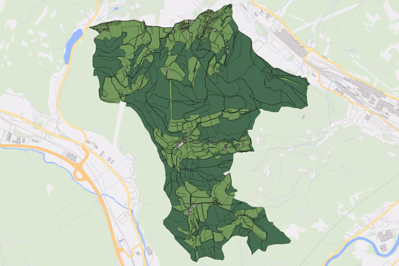Kartenvorschau des Bodenverbrauchs der KG Traidersberg