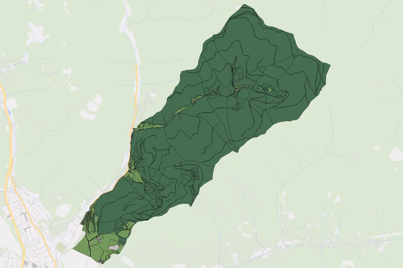 Kartenvorschau des Bodenverbrauchs der KG Treffning