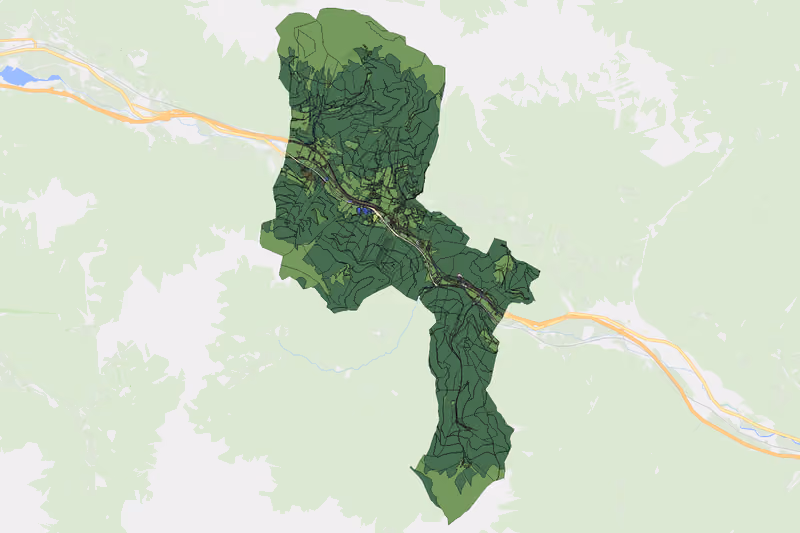 Kartenvorschau des Bodenverbrauchs der KG Wald