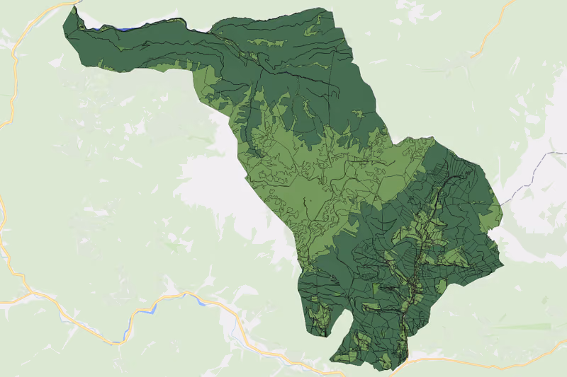 Kartenvorschau des Bodenverbrauchs der KG Altenberg
