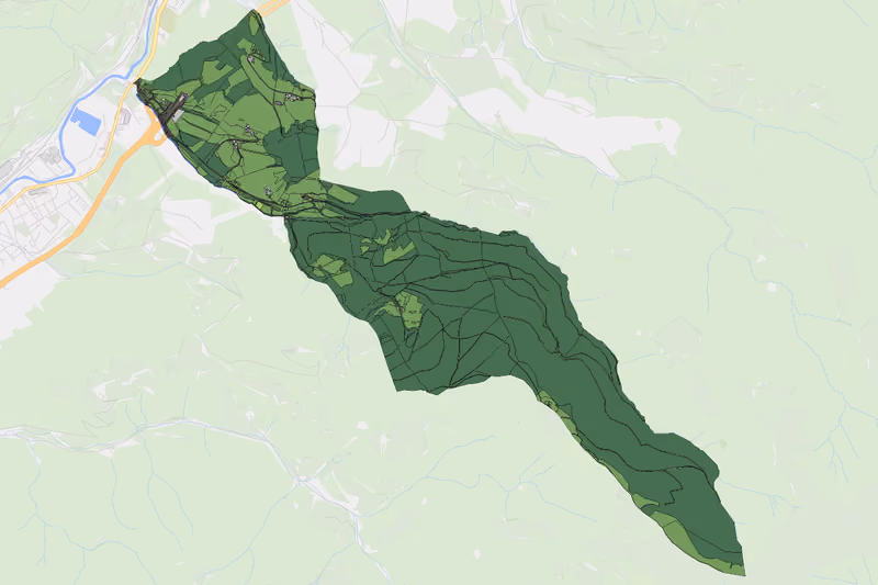 Kartenvorschau des Bodenverbrauchs der KG Ganz
